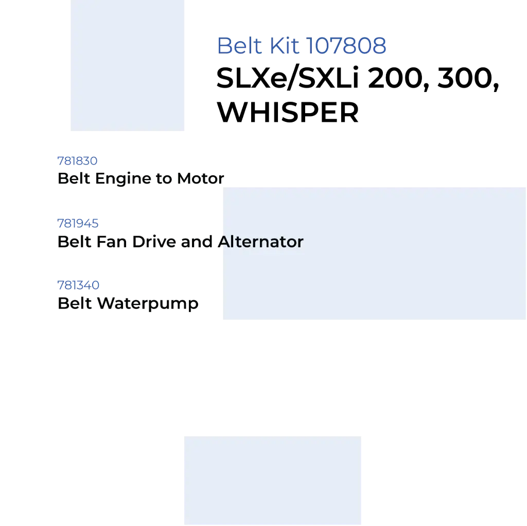 Belt Kit SLXe/SXLi 200, 300, WHISPER